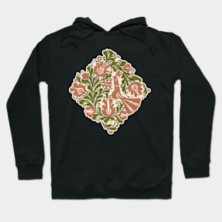 Romanian Folk Art - Nordic Bird with botanical design Hoodie